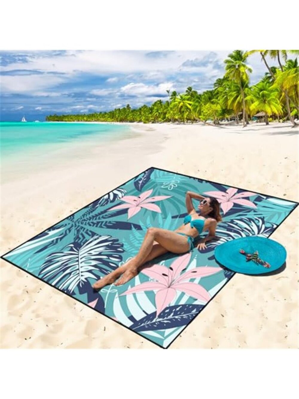 Sandproof Waterproof Beach Blanket Mat Oversized Picnic Camping Hiking Quick Dry